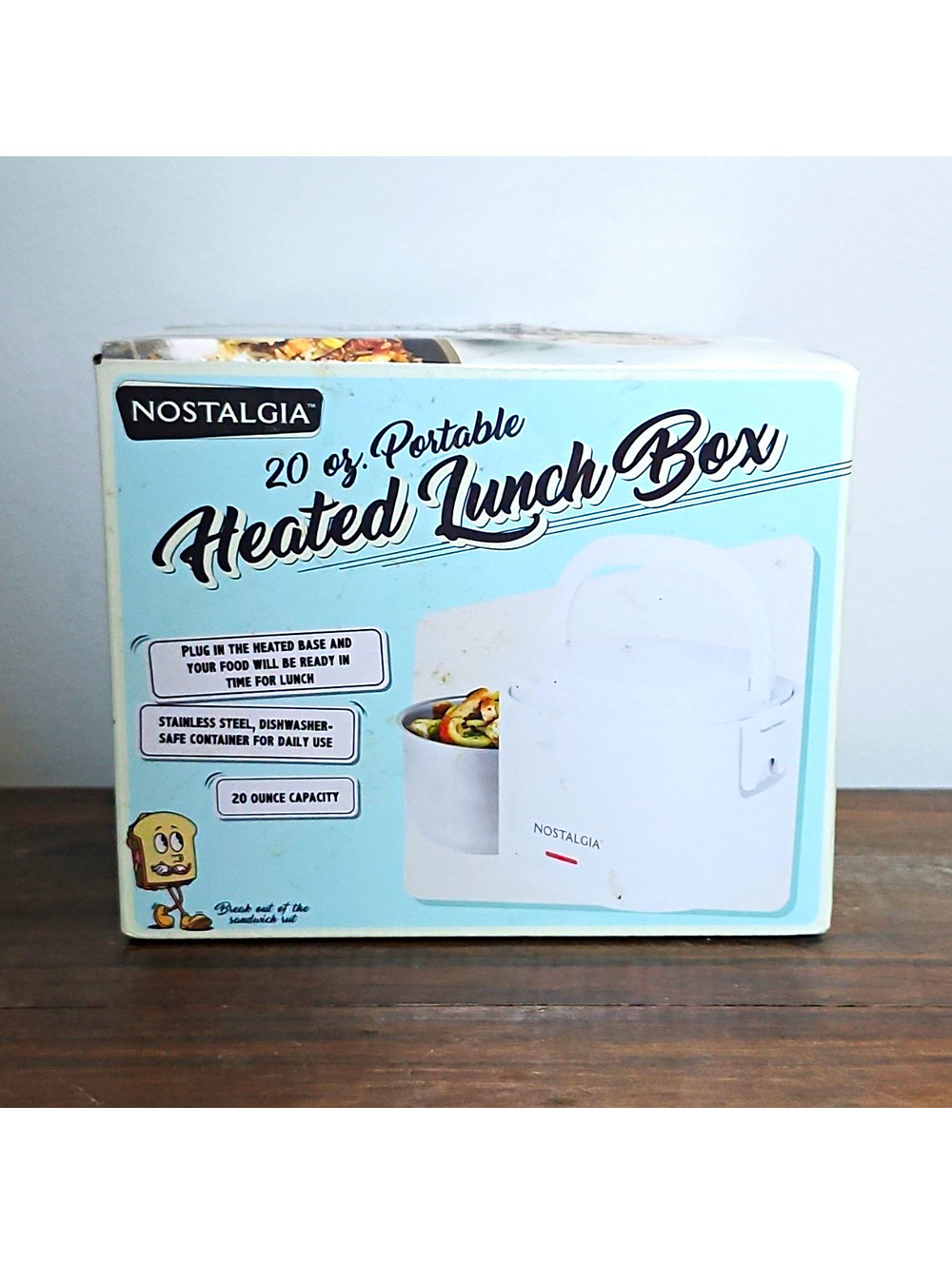Nostalgia 20 oz Portable Heated Lunch Box, Stainless Steel, New In Box